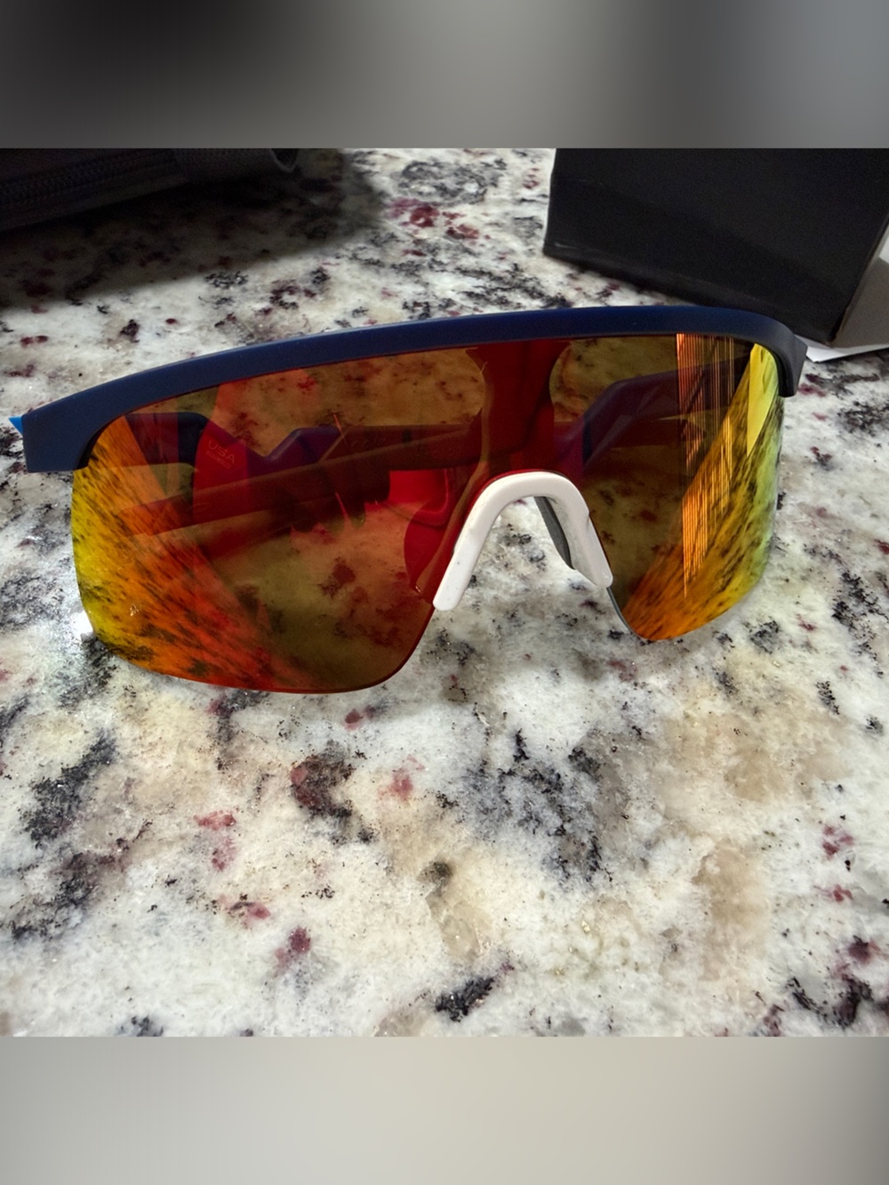 Oakley Kids Sunglasses Blue Frame with Red-Yellow Mirror Lens